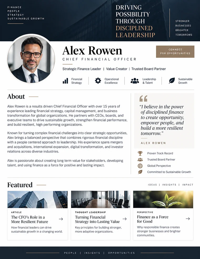 Sample LinkedIn profile in the TalentScript house style